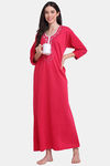 Secret Wish Woolen Full Length Nightdress - Pink — thumbnail 5