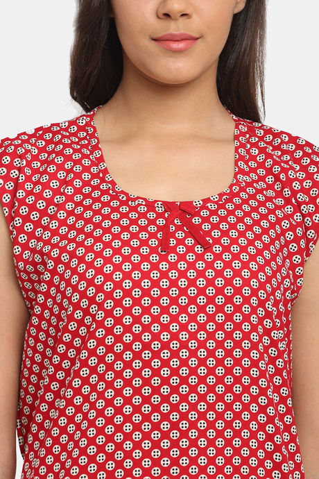 Secret Wish Cotton Full Length Nightdress - Red — image 4