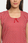 Secret Wish Cotton Full Length Nightdress - Red — thumbnail 4