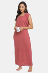 Secret Wish Cotton Full Length Nightdress - Red — thumbnail 5