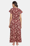 Secret Wish Cotton Full Length Nightdress - Maroon — thumbnail 2