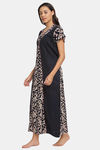 Secret Wish Cotton Full Length Nightdress - Black — thumbnail 3