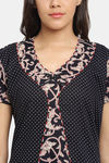 Secret Wish Cotton Full Length Nightdress - Black — thumbnail 4