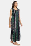 Secret Wish Cotton Full Length Nightdress - Blue — thumbnail 3