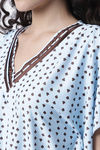 Secret Wish Polyester Loungewear Dress - Blue — thumbnail 5