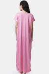 Secret Wish Knit Cotton Full Length Nightdress - Pink — thumbnail 3