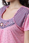 Secret Wish Knit Cotton Full Length Nightdress - Pink — thumbnail 5