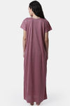 Secret Wish Knit Cotton Full Length Nightdress - Pink — thumbnail 3
