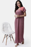 Secret Wish Knit Cotton Full Length Nightdress - Pink — thumbnail 4