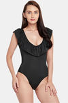 Berry's Intimates Polyester Elastane Slip-On Bodysuit Short - Black — thumbnail 1
