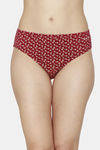 Fruit of the Loom Mid Rise Three-Fourth Coverage Bikini (Pack Of 3) - Love Potion Poseidon Red — thumbnail 10