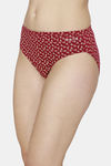 Fruit of the Loom Mid Rise Three-Fourth Coverage Bikini (Pack Of 3) - Love Potion Poseidon Red — thumbnail 11