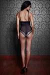 Zivame Lace Embellish Moderate Push Up Wired Sheer Mesh Teddy- Black — thumbnail 4
