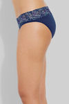 Zivame Soft Stretch Cotton Full Back Coverage Low Rise Hipster Brief-Blue Print Lace — thumbnail 3