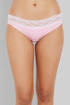 Zivame Soft Stretch Cotton Full Back Coverage Low Rise Hipster Brief-Pink Lace — thumbnail 1