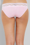 Zivame Soft Stretch Cotton Full Back Coverage Low Rise Hipster Brief-Pink Lace — thumbnail 2