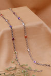 AVNI by Giva 925 Oxidised Silver Multi Tone Gemstone Anklet (Single) — thumbnail 2