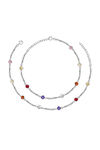 AVNI by Giva 925 Oxidised Silver Multi Tone Gemstone Anklet (Single) — thumbnail 3