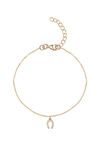 GIVA 925 Sterling Silver Golden Sparkling Horseshoe Bracelet, Adjustable — thumbnail 3