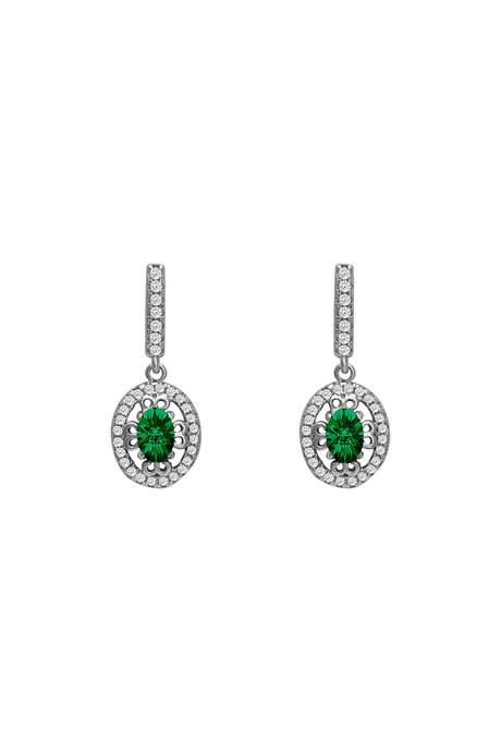 Giva 925 Sterling Silver Forest Green Drop Earrings — image 3