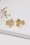 Giva 925 Sterling Silver Golden Flower Stud Earrings — thumbnail 2