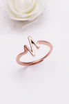 Giva 925 Sterling Silver Rose Gold Plated Heartbeat Ring, Adjustable — thumbnail 2
