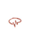 Giva 925 Sterling Silver Rose Gold Plated Heartbeat Ring, Adjustable — thumbnail 3