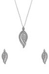 Giva 925 Sterling silver Silver Zircon Studded Leaf Set with Link Chain — thumbnail 3