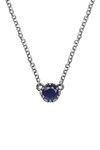 AVNI by Giva 925 Oxidised Silver Simply Blue Necklace — thumbnail 3