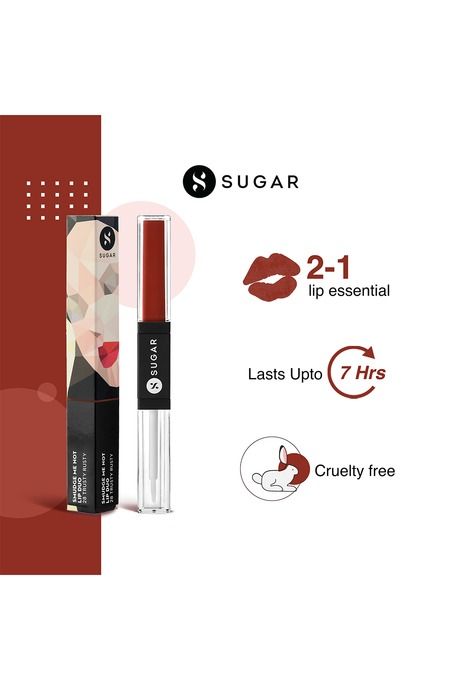 SUGAR Cosmetics Smudge Me Not Lip Duo - 28 Trusty Rusty (Rust Red), 3.5 ml — image 3