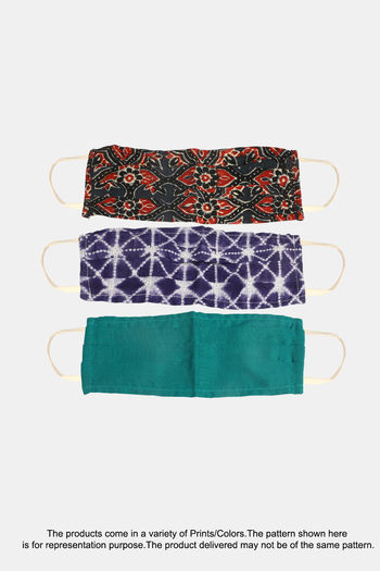 HappyMask 100 % fine cotton Washable 40 Gentle Washes And Reusable Unisex Face Mask Pack Of 1 #x3D; 3 PIECES In Assorted Colour