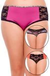 Zivame Ultra Soft Sheer Printed Lace Hipster Brief (Pack of 3)- Multicolor — thumbnail 1
