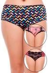 Zivame Ultra Soft Lace Sheer Dark Hipster Brief (Pack of 3)- Multicolor — thumbnail 8