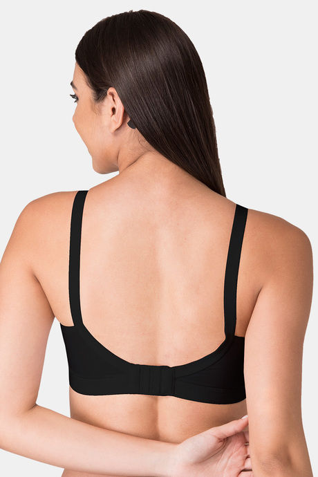 Komli Single Layered Non-Wired Full Coverage Minimiser Bra - Black — image 2
