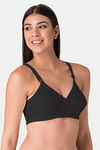 Komli Single Layered Non-Wired Full Coverage Minimiser Bra - Black — thumbnail 3
