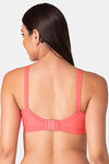 Komli Single Layered Non-Wired Full Coverage Minimiser Bra - Coral — thumbnail 2