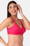 Komli Single Layered Non-Wired Full Coverage Minimiser Bra - Dark Pink — thumbnail 4