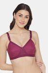 Komli Single Layered Non-Wired Full Coverage Minimiser Bra - Magenta — thumbnail 3