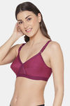 Komli Single Layered Non-Wired Full Coverage Minimiser Bra - Magenta — thumbnail 4