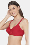 Komli Single Layered Non-Wired Full Coverage Minimiser Bra - Red — thumbnail 2