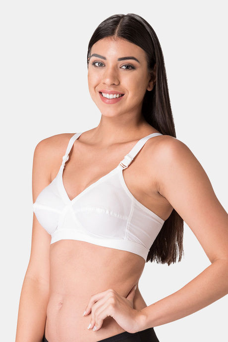 Komli Single Layered Non-Wired Full Coverage Minimiser Bra - White — image 3