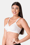 Komli Single Layered Non-Wired Full Coverage Minimiser Bra - White — thumbnail 3
