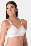 Komli Single Layered Non-Wired Full Coverage Minimiser Bra - White — thumbnail 4