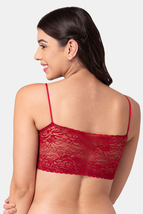 Komli Padded Non-Wired Demi Coverage Tube Bra - Maroon — image 2