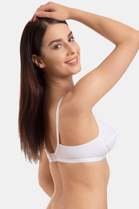 Komli Single Layered Non-Wired Medium Coverage T-Shirt Bra - White — image 4