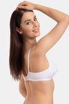 Komli Single Layered Non-Wired Medium Coverage T-Shirt Bra - White — thumbnail 4