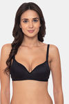 Komli Padded Non-Wired 3/4Th Coverage T-Shirt Bra - Black — thumbnail 1