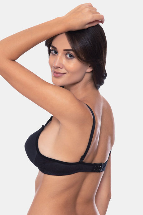 Komli Padded Non-Wired 3/4Th Coverage T-Shirt Bra - Black — image 4