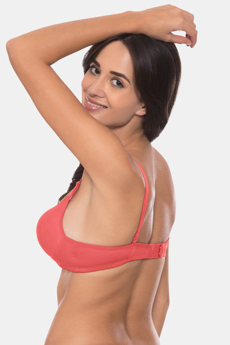 Komli Padded Non-Wired 3/4Th Coverage T-Shirt Bra - Coral — image 4