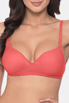 Komli Padded Non-Wired 3/4Th Coverage T-Shirt Bra - Coral — thumbnail 5